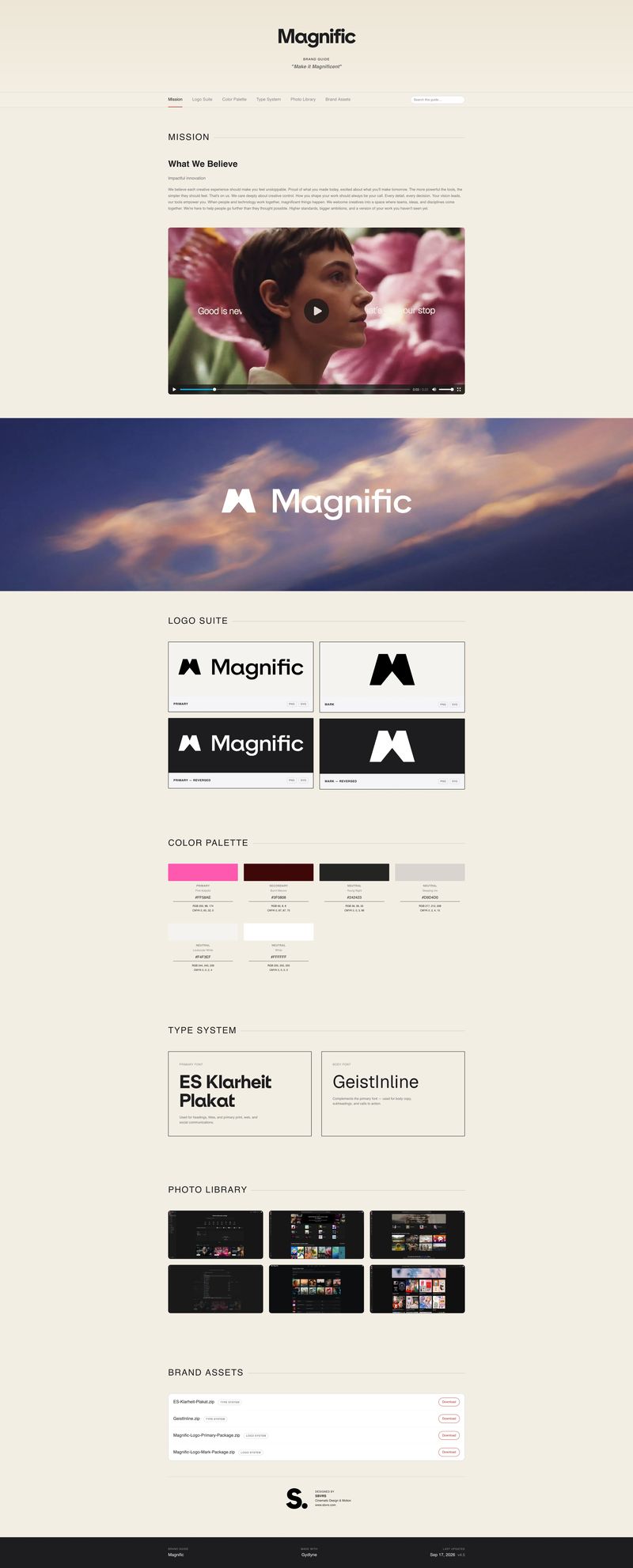 Editorial template — Magnific brand guide